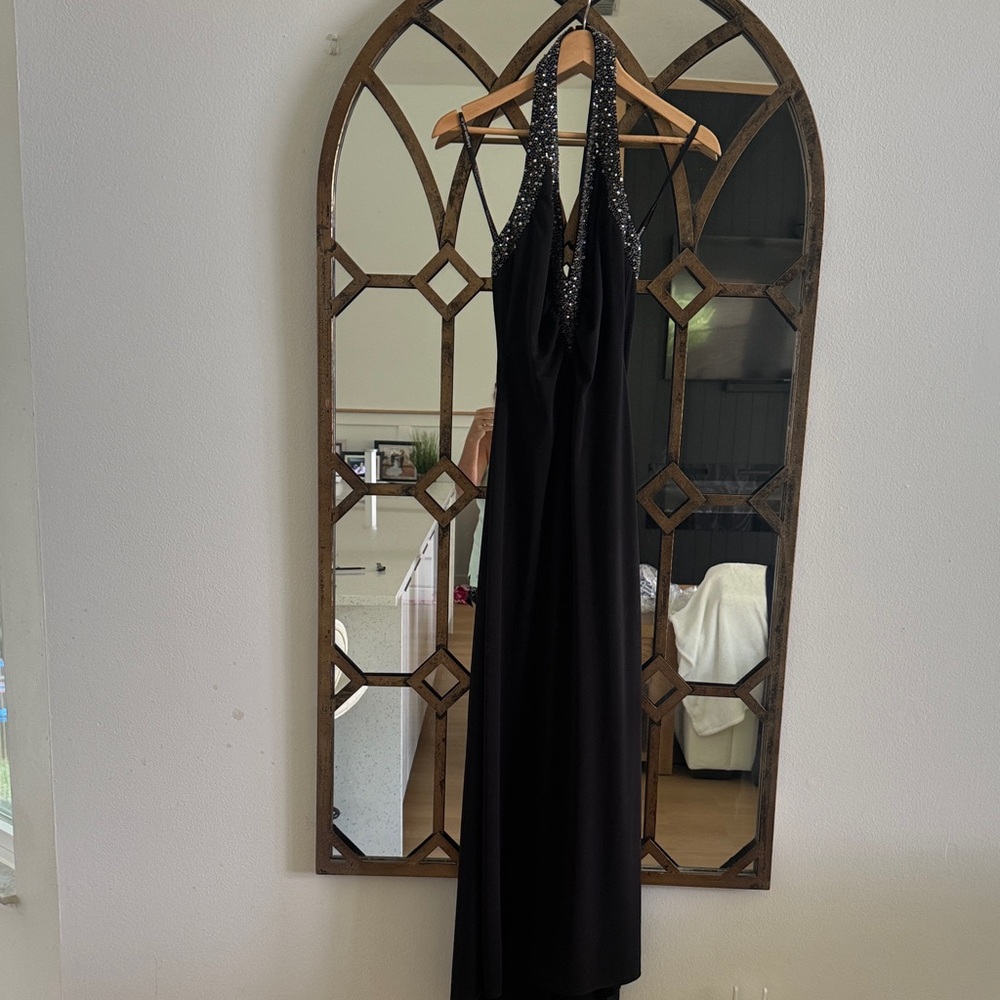 Morgan & Co Black Halter Gown for Cocktail